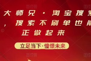 电商大师兄·淘宝搜索新玩法，搜索不刷单也能真正做起来