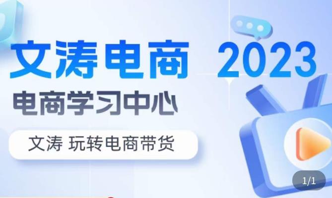 文涛电商·7天零基础自然流起号，​快速掌握店铺运营的核心玩法，突破自然展现量，玩转直播带货