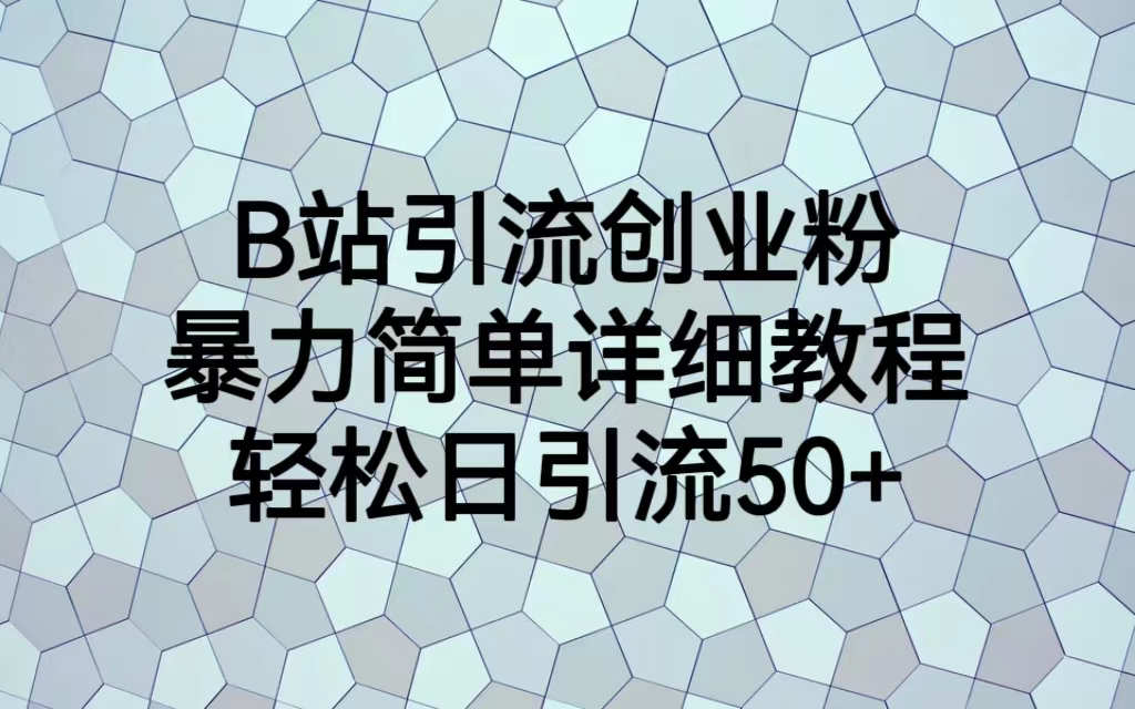 B站引流创业粉，暴力简单详细教程，轻松日引流50+