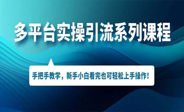 多平台实操引流系列课程，手把手教学，新手小白看完也可轻松上手引流操作！