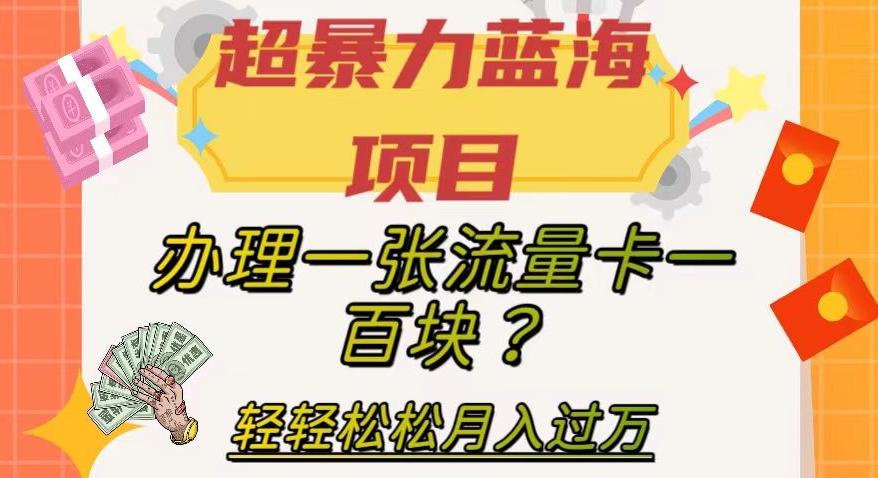 超暴力蓝海项目，办理一张流量卡一百块？轻轻松松月入过万，保姆级教程【揭秘】