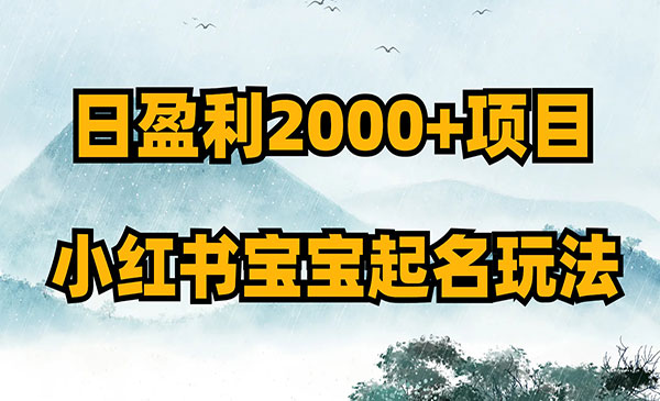 小红书宝宝起名虚拟副业项目日盈利2000+操作全流程