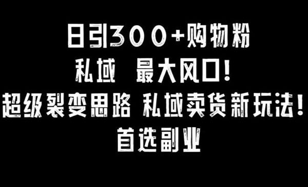 日引300+购物粉，超级裂变思路，私域卖货新玩法，小红书首选副业