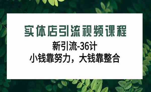 实体店引流视频课程，新引流-36计，小钱靠努力，大钱靠整合（48节-无水印）