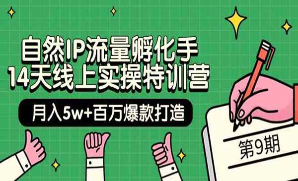 自然IP流量孵化手 14天线上实操特训营【第9期】月入5w+百万爆款打造 (74节)