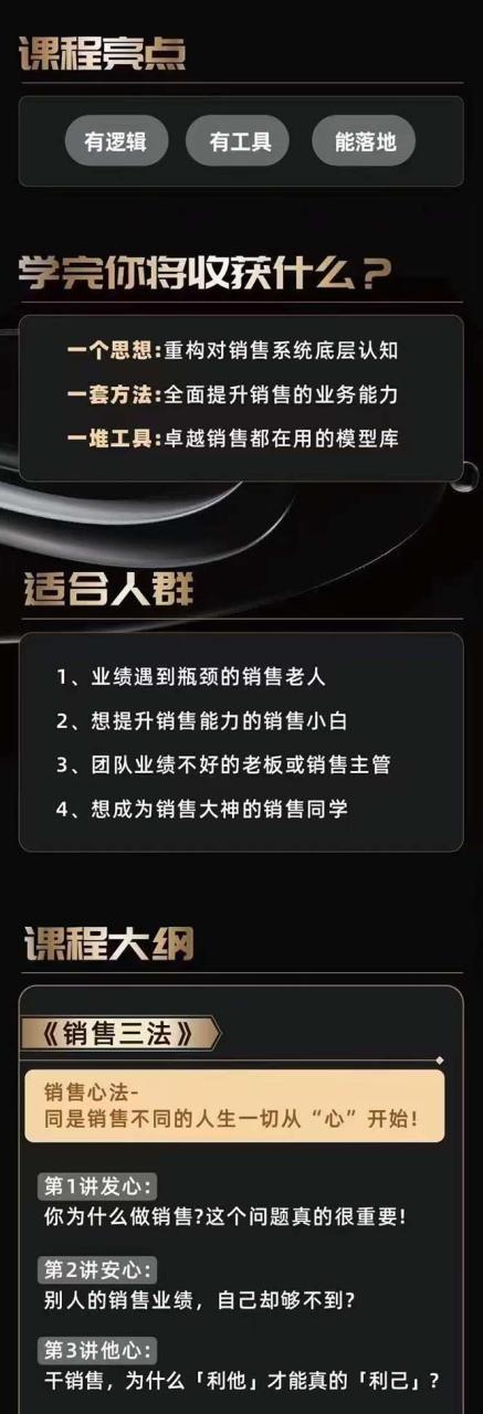 从小新手到销冠 三合一速成：销售3法+非暴力关单法+销售系统挖需课 (27节)插图2