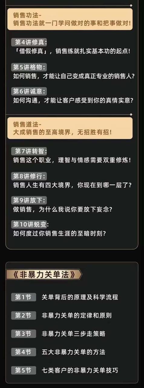 从小新手到销冠 三合一速成：销售3法+非暴力关单法+销售系统挖需课 (27节)插图3