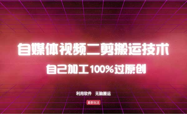 详细教你自媒体视频二剪搬运技术，自己加工100%过原创，无脑搬运